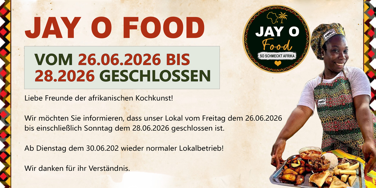 Vom 26.06.2026 bis 28.06.2026 haben wir gechlossen
