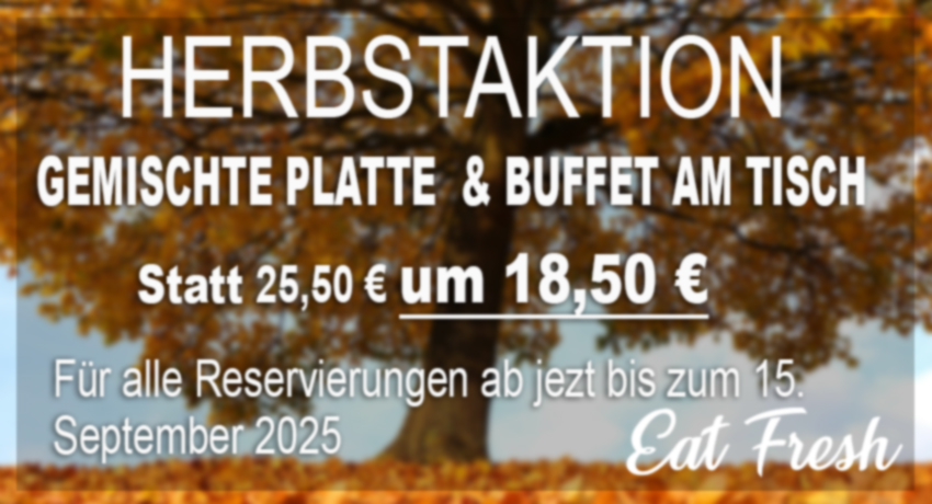 Bin mit dabei! – Herbstaktion, jetzt reservieren und sparen