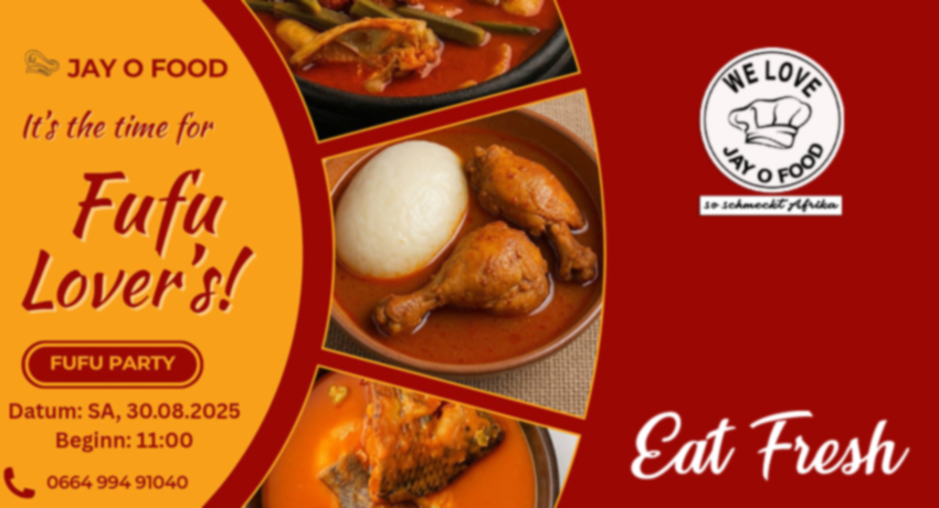 Bin mit dabei! – Am 30. August feiern wir unsere Fufu-Party.