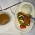 Hühnergeschnetzeltes mit Erdnusssauce und Reis